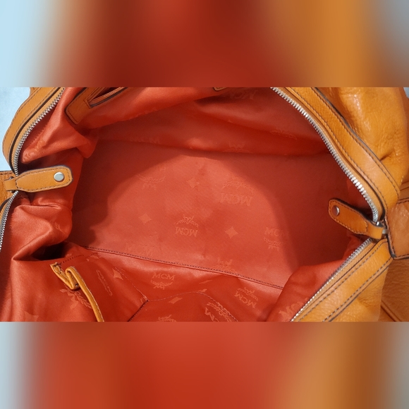 MCM Orange Leather Duffle/Weekender Bag - Picture 16 of 16